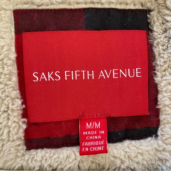 Saks Fifth Avenue Buffalo Check‎ Faux Fur Removable Hooded Vest - Size Medium - Picture 12 of 14